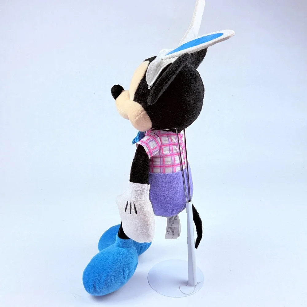 Disney Mickey Mouse‎ Easter Bunny Plush Plaid Shirt Blue Bow Purple Shorts 24 in